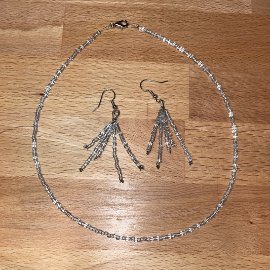 Silver Swing Earrings + Necklace