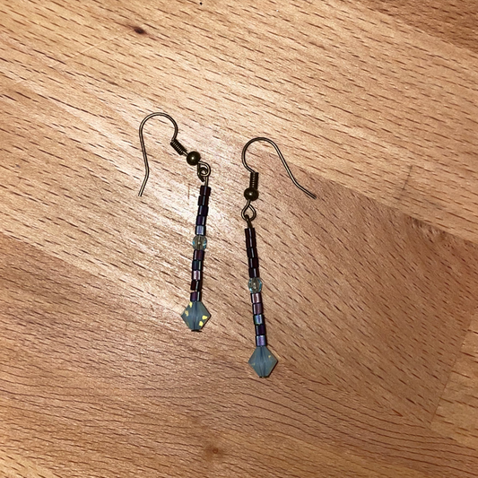 Straight with Teal Earrings